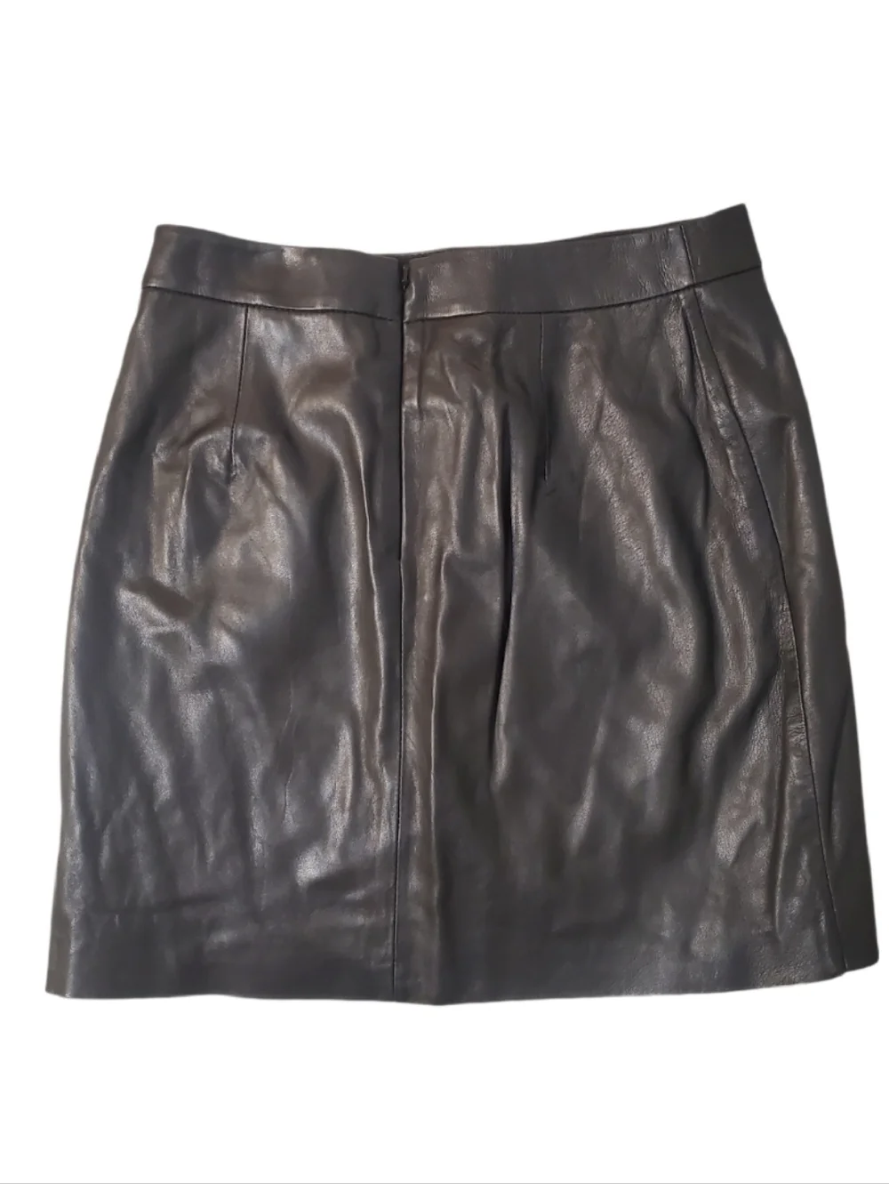 Banana Republic Women's Black Lamb Leather Tulip Hem Mini‎ Skirt Size 2